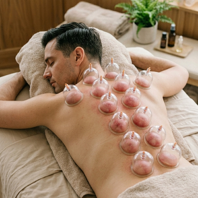 cupping man